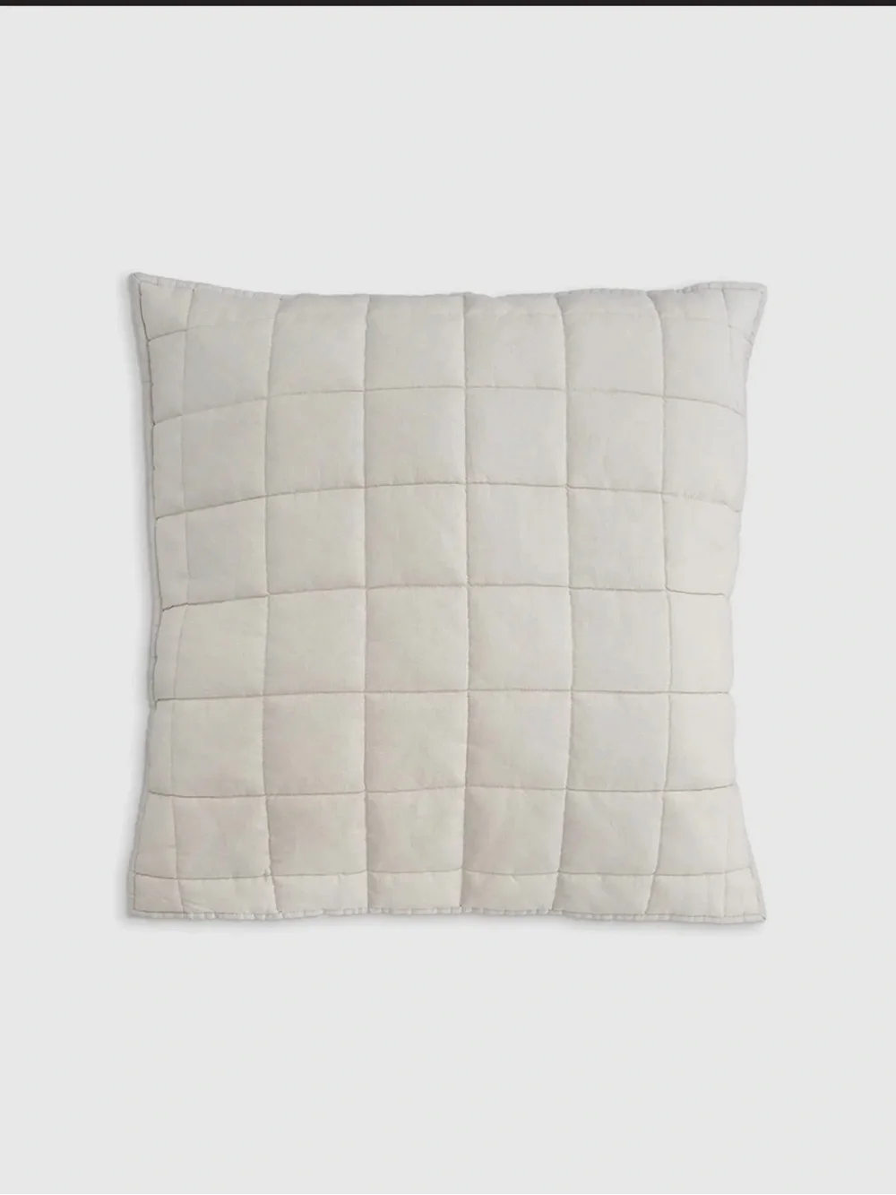 Quince NWOT European Linen Box Quilt Euro Sham in Sand